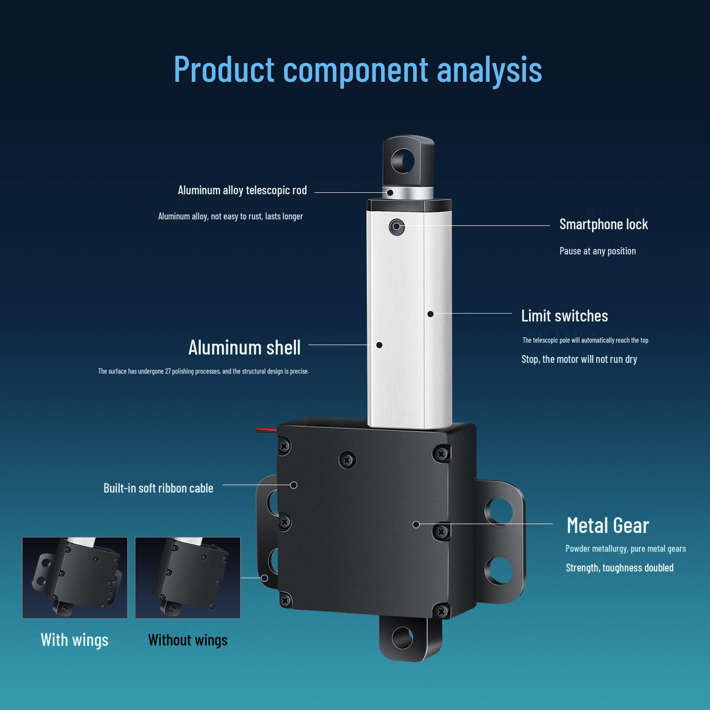 

Compact Electric Telescopic Rod 12/24V Micro DC Motor with IP70 Linear Stroke 220V to 12V adapter