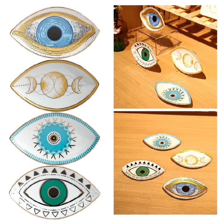 Sophisticated Stylish Eye Sturdy Ceramic Dish Elegant Solution Portable for Jewelry Organization and Display Daily Use