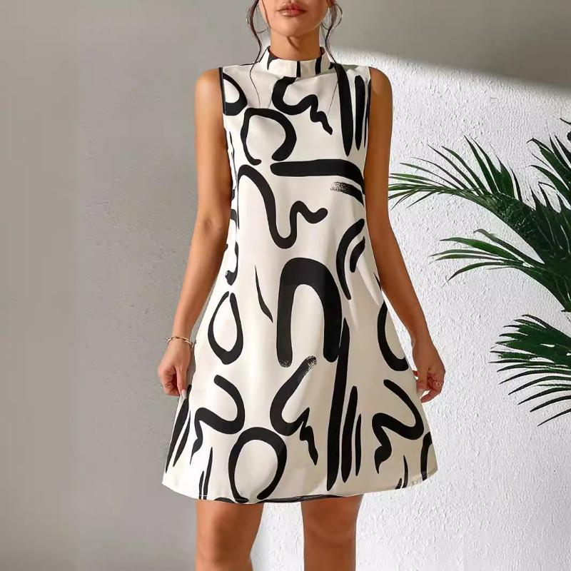 Dámské letní vestové šaty s potiskem
