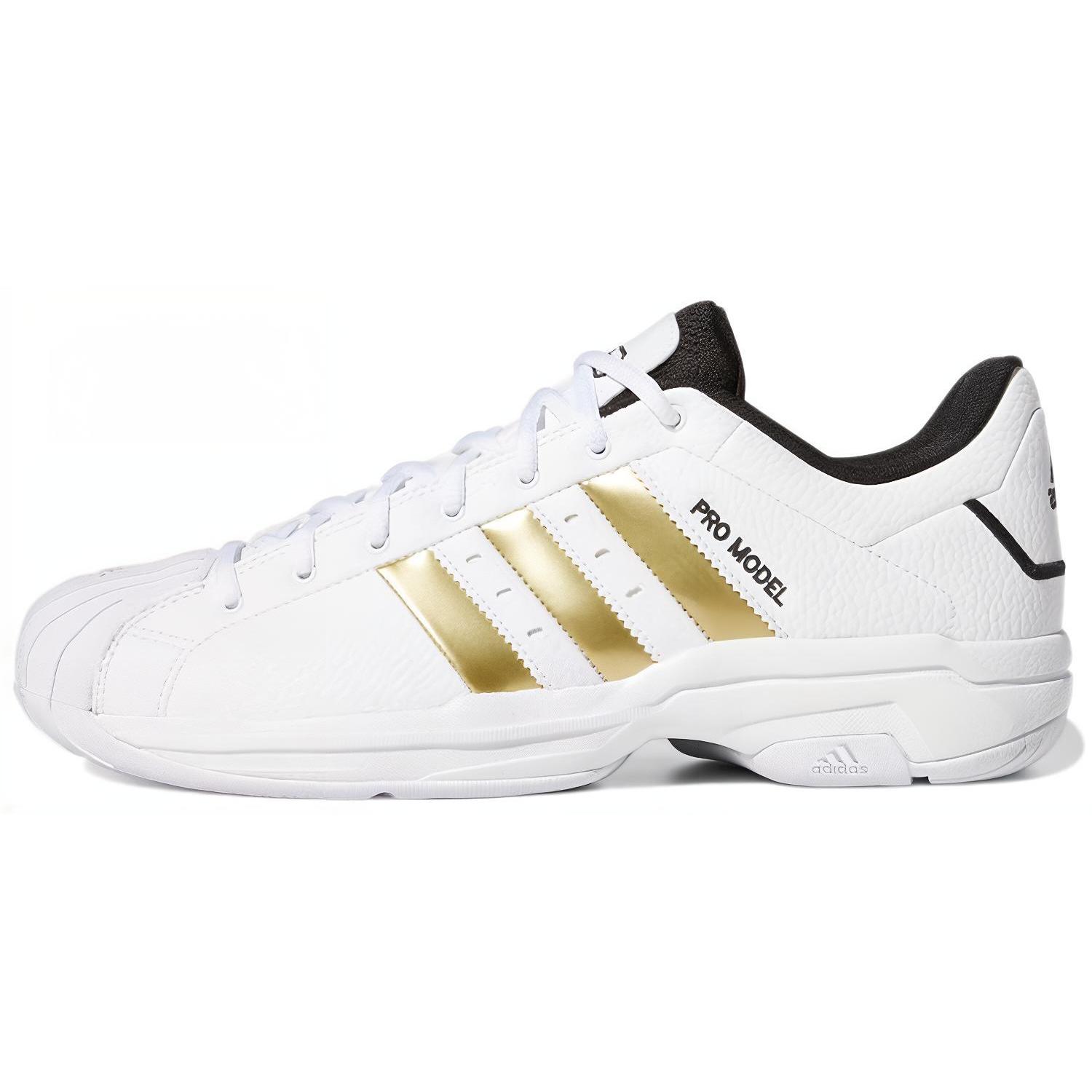 

New Adidas Pro Model 2G Low White Gold Metallic H68060 44.5