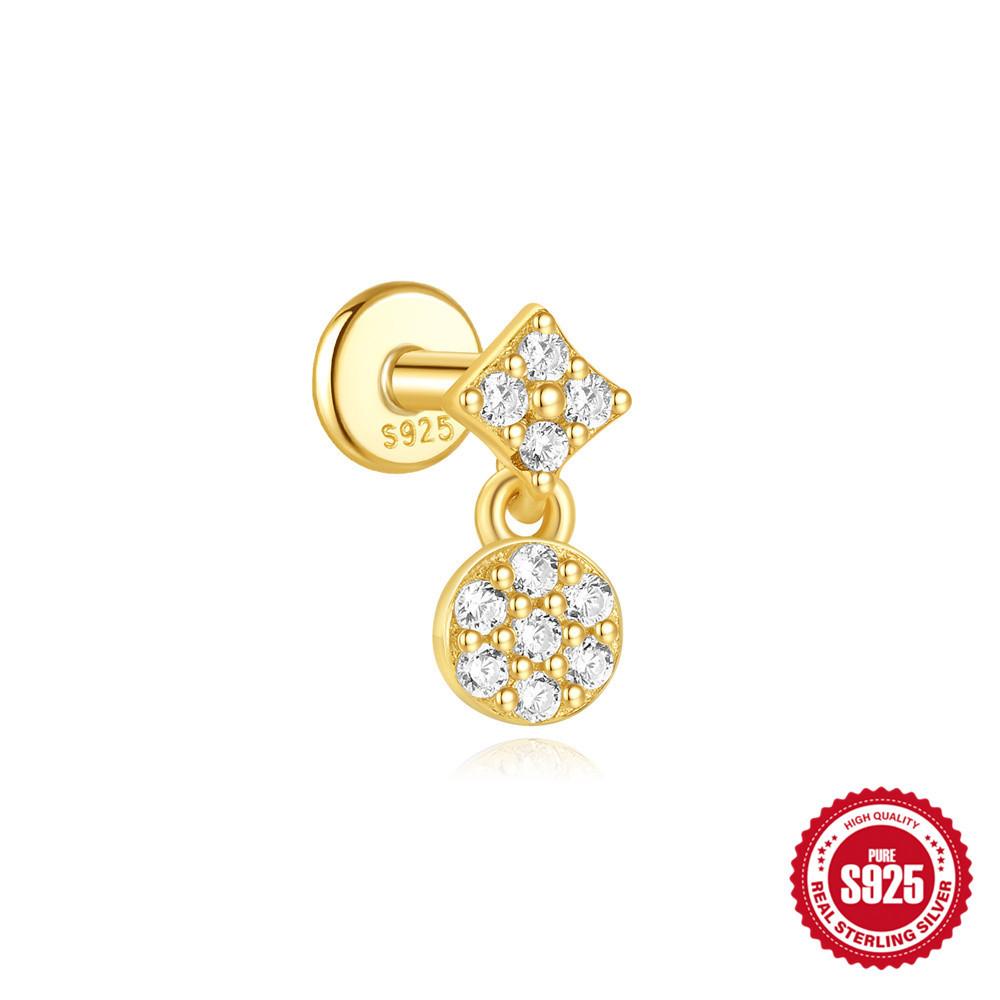 

Серьги-пирсинги с плоской головкой из стерлингового серебра 925 пробы, подсолнух, жемчуг, звезда, кисточка, деликатные, для наслаивания, пирсинг, взрывные серьги