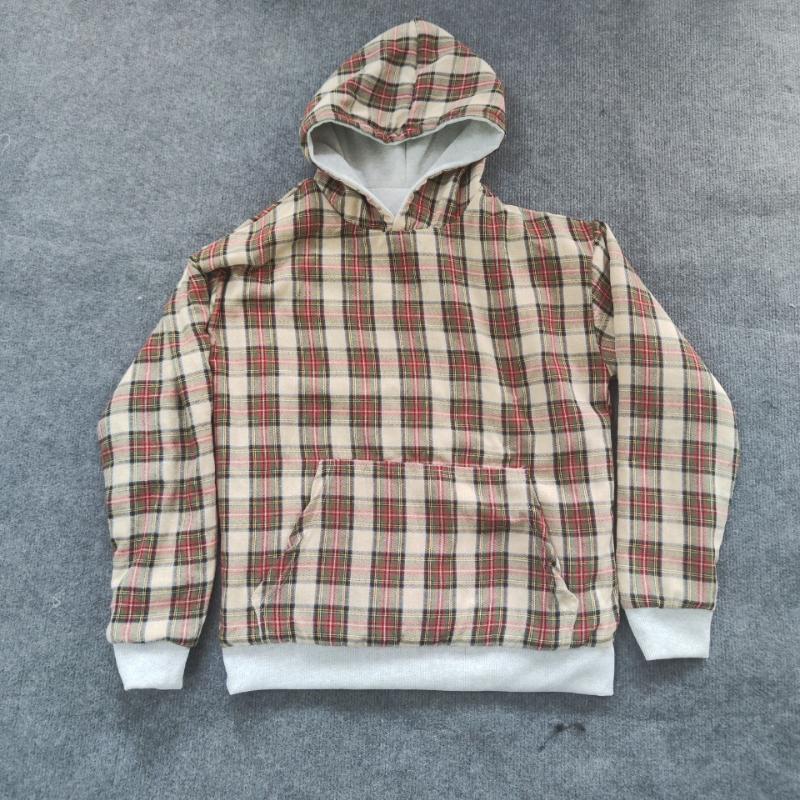 European and American Y2K double-sided street hip-hop plaid hoodie