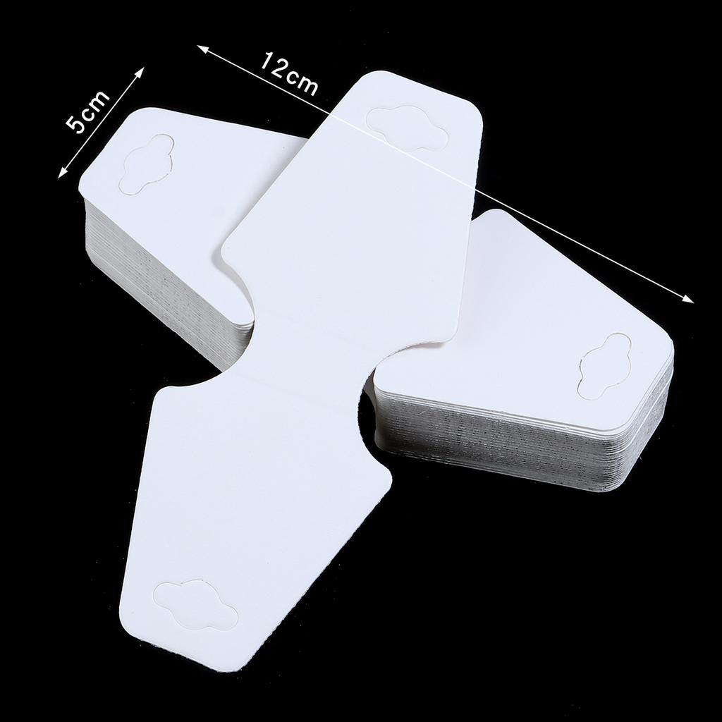 50pcs Earrings Display Card White Paper Jewelry Packaging Paperboard For DIY Necklace Bracelet Small Business Material Supplies