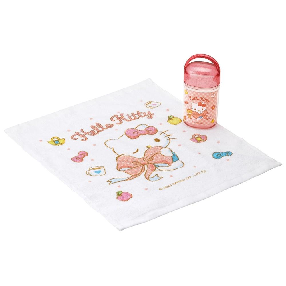 Skater Towel Set with Case Children Kids Made in Japan Sanrio Hello Kitty Big Ribbon Girls OA5AG-A Model