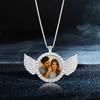 Collana con ali personalizzata con immagine, regalo commemorativo, adatta come regalo per fidanzato, regalo per fidanzata, regalo per la festa del papà