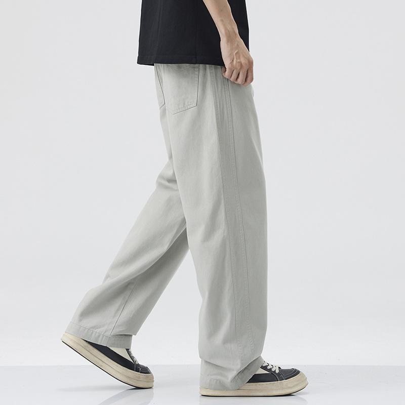 Minger | American retro trendy brand Lyocell casual pants men's summer thin loose wide-leg straight trousers