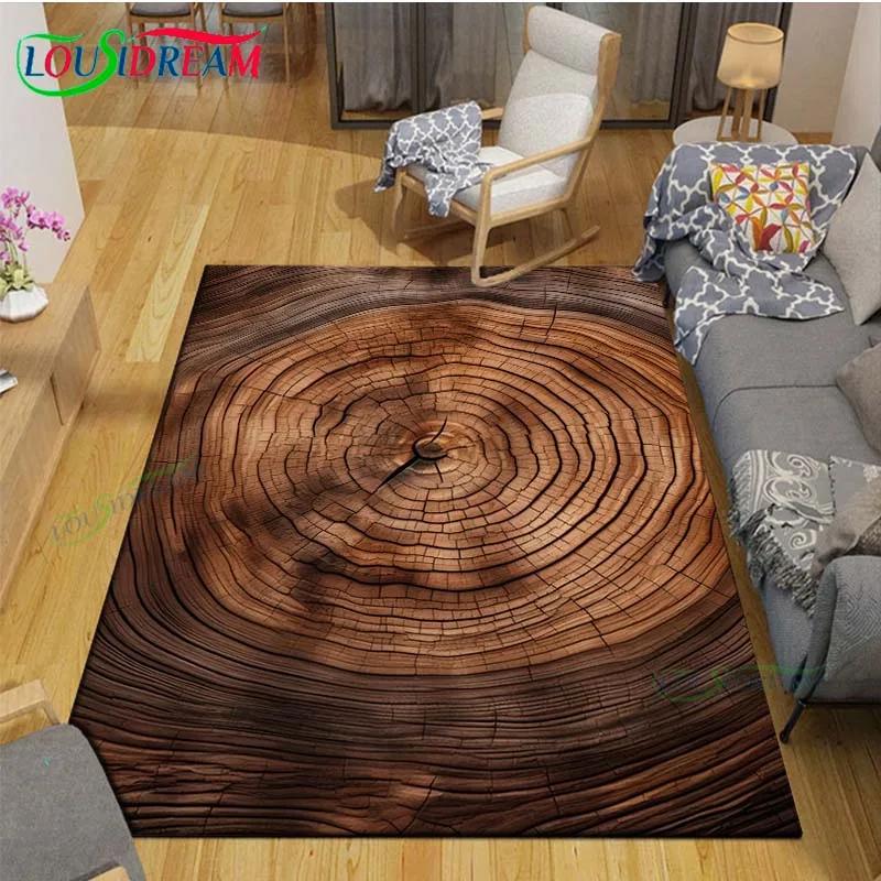 Classical Wood Grain Decor Carpet for Outdoor Balcony Garden Coffee Table Bedroom Area Rugs Kitchen Un-slip Floor Mat Alfombra