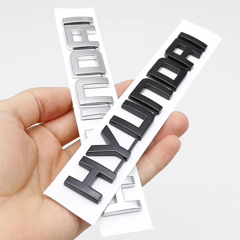 3D ABS Car Letter Logo Sticker Tail Bumper Badge Auto Rear Trunk Emblem Decals For Hyundai Accent Santafe Sonata IX35 I20 I30 TT36