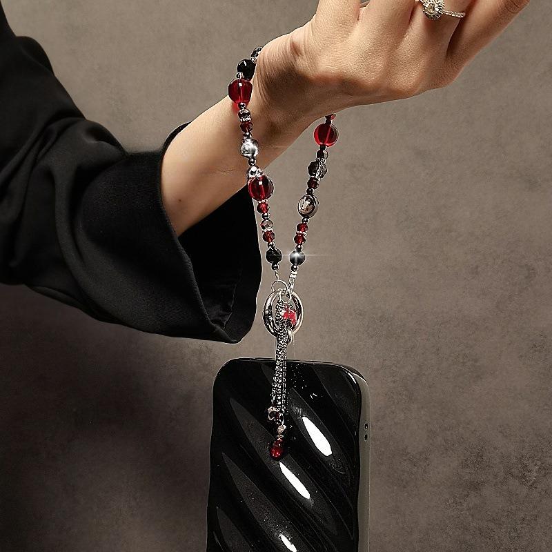 Butterfly Tassel Rhinestone Ball Phone Short Crystal Lanyard Strap Pendant Chain Anti-Lost Hand Rope Fashion Hand Chain