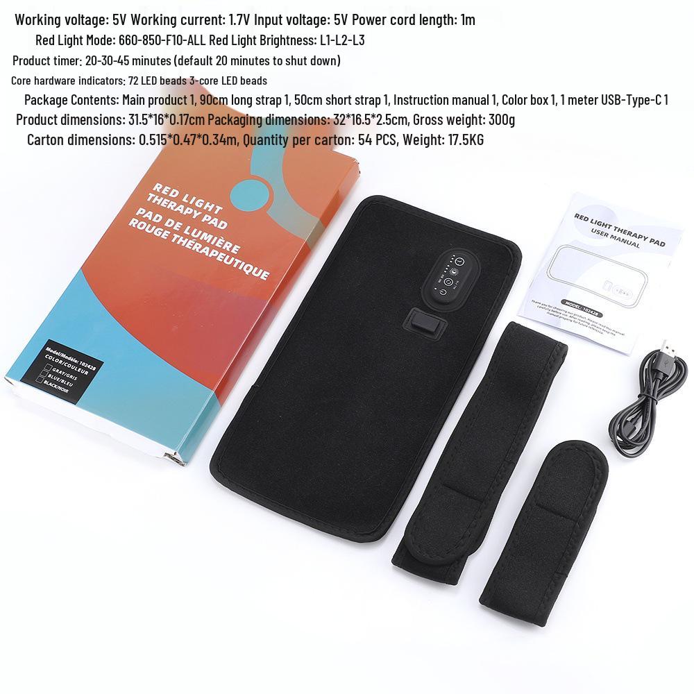 

Multi-Site LED Infrared Light Therapy Band for Lumbar/Elbow 660/850nm чорний