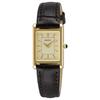 Seiko Quartz Women's Watch Sapphire Glass Gold Dial Brown Leather Band Imported Model