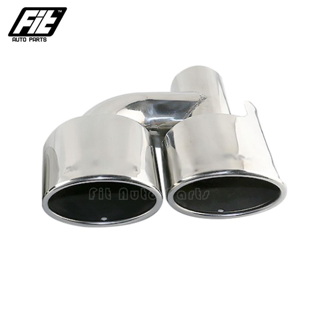 1PCS Stainless Steel Silver Exhaust Pipe Car 2.5'' Inelt Oval Dual Exhaust Tip for W204 C200 C260 Muffler Tailpipe