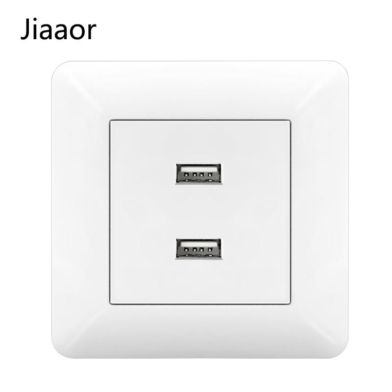 16A White German-Style Double Gang Wall Socket Panel with USB & Type C, European Standard.