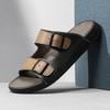 Fashion Summer Handmade Leather Slippers Fashion Trendy Men's Flip-flops Outdoor Breathable Half Drag Comfortable Men's Simple Sandals