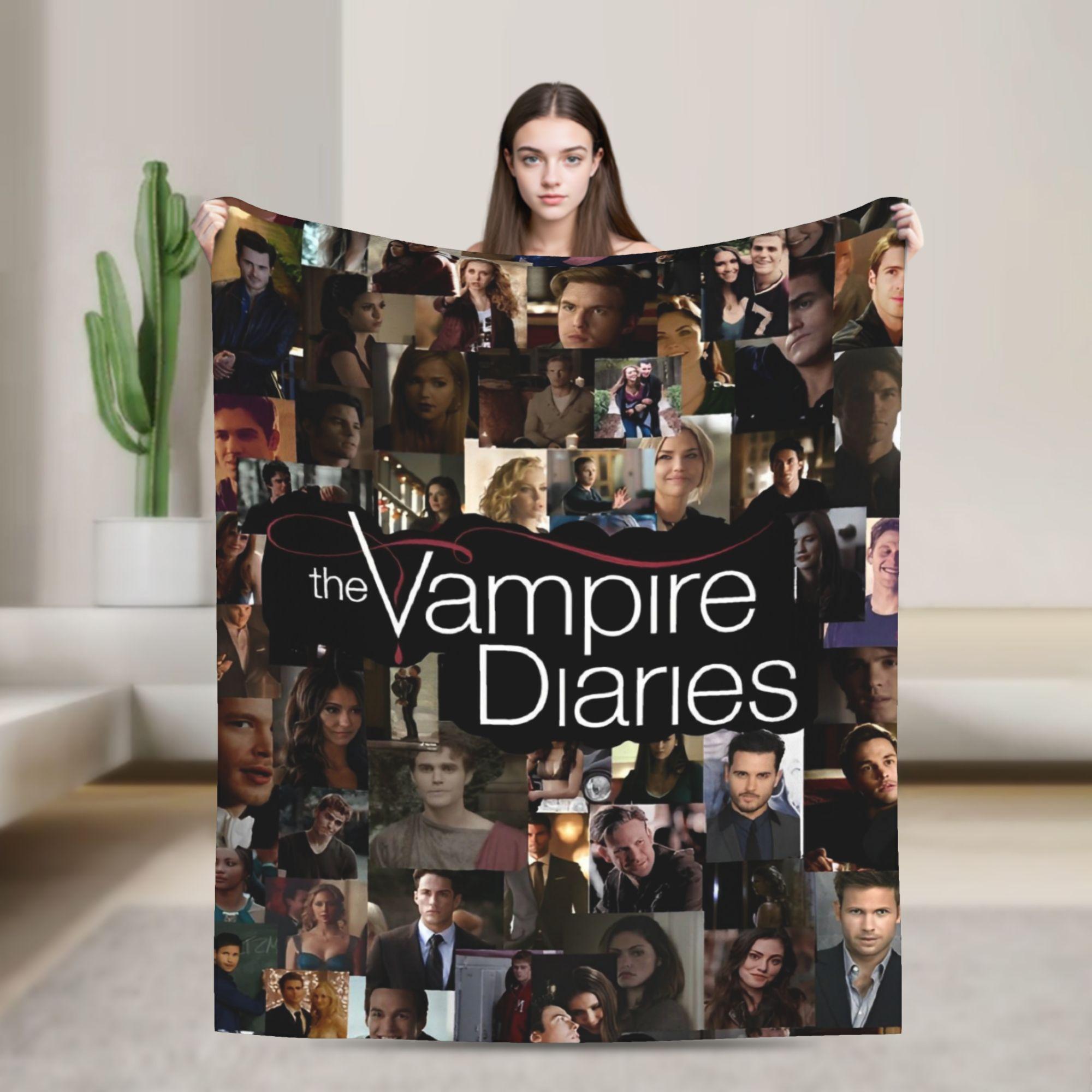 

The Vampire Diaries Blanket Flannel Decoration Drama Horror Dark fantasy Throw Blankets for Bed Travel Bedspreads 75x90cm