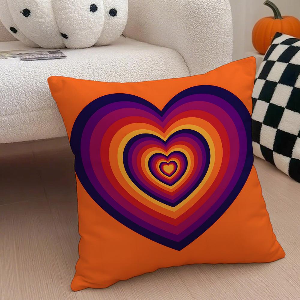 Artistic Romantic Valentines Day Love Cushion Cover Throw Pillow Cover Hidden Button Durable Polyester Chair Cushion