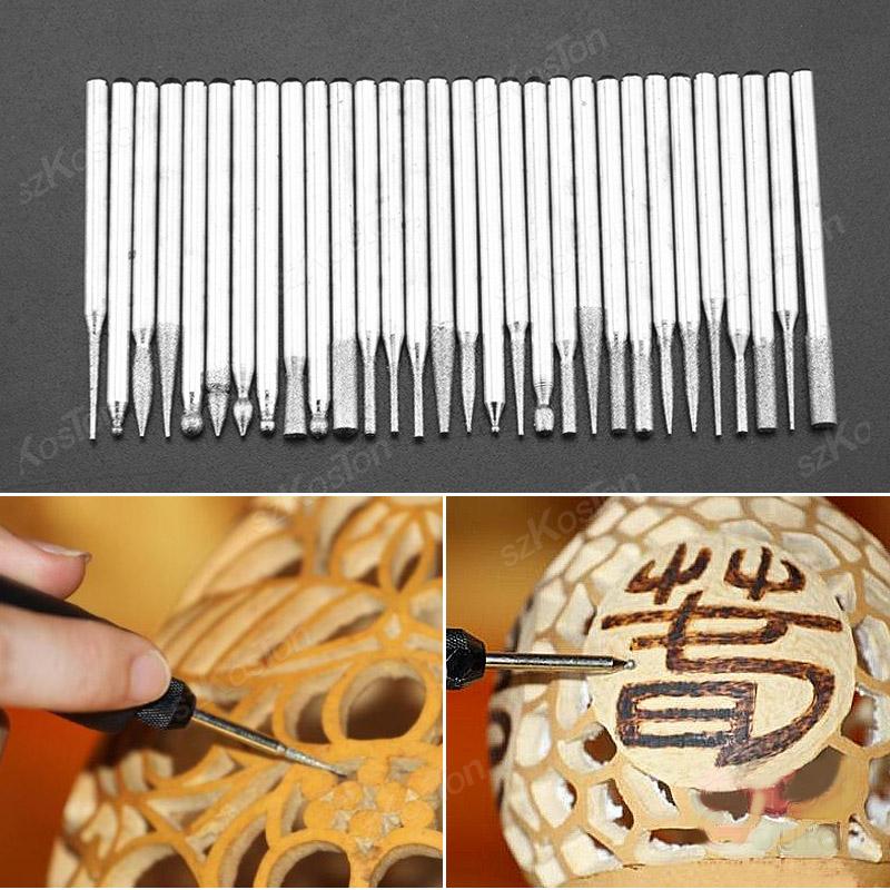 11pcs 1mm Shank Diamond Burs Sets With Box For Dremel Electric Grinder Power Tool Accessories Abrasive Tools