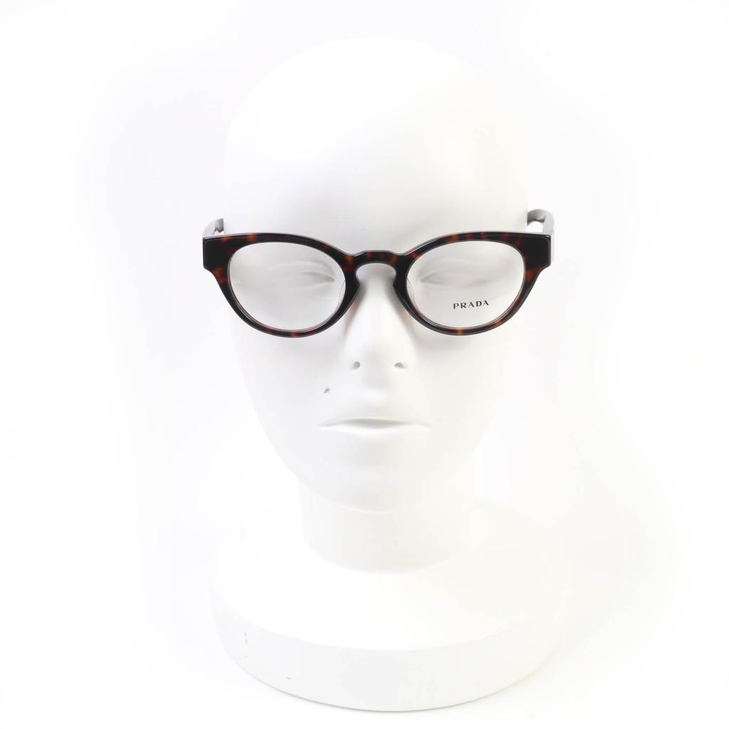Excellent PRADA Glasses With Logo Brown Marble Women VPRA11-D Used