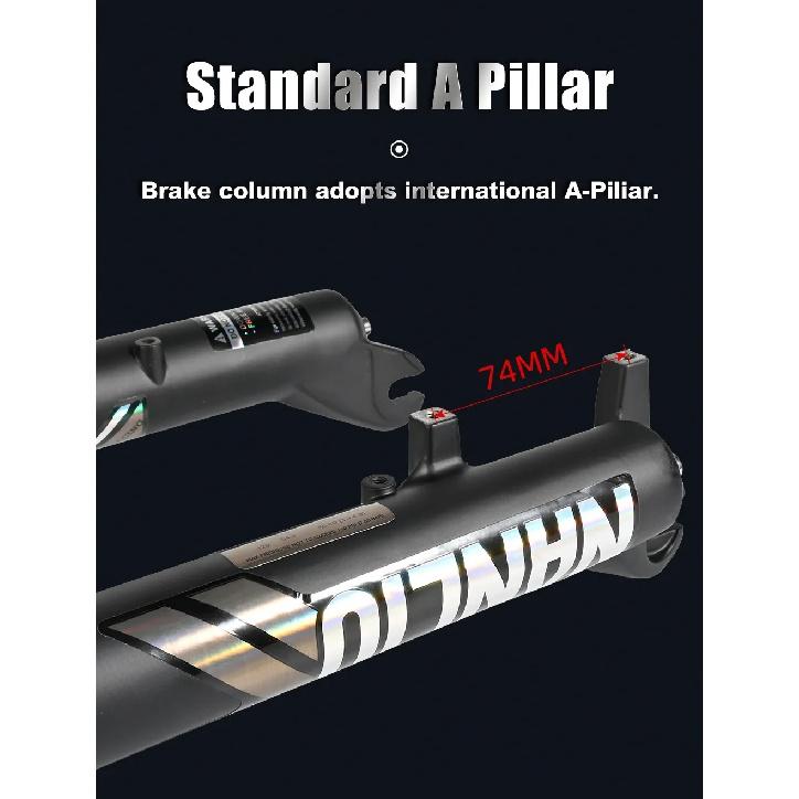 NANLIO Fat Bike Air Suspension Fork 20 26 Inch 4.0 Tire Snow MTB E-Bike Fork Oil Damping 32mm Stanchion 135x9mm