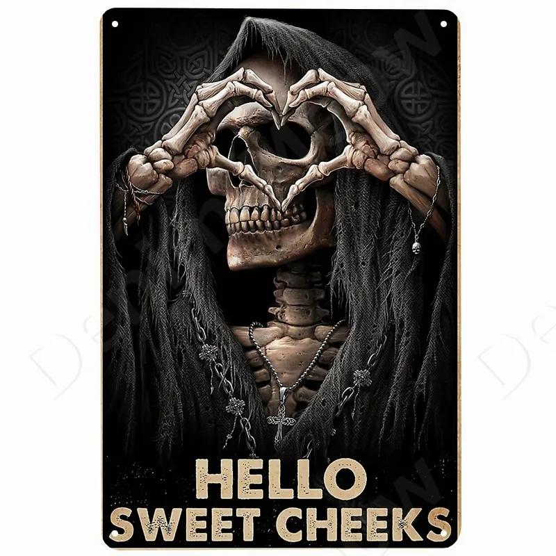 Skeleton Vintage Metal Tin Sign, You and Me We Got This Skull, Retro Plate for Bar, Pub, Cafe, Wall Decor, Love Gifts for Fam