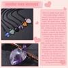 Heart shaped amethyst necklace, adjustable, peach heart natural stone pendant, crystal necklace, women's sweater chain