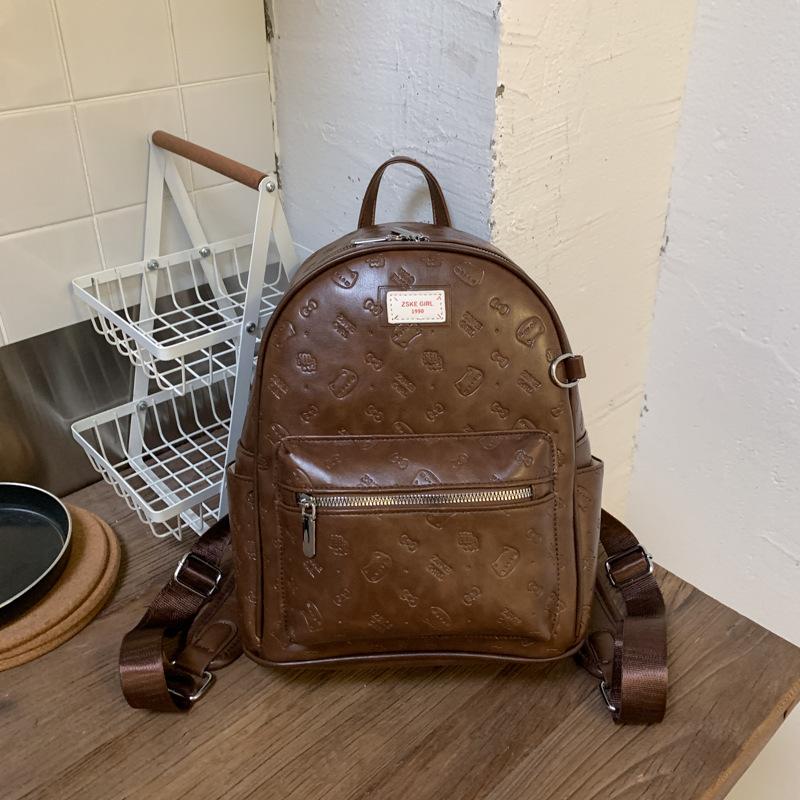 Simple Retro Embossed Backpack Bag 2025 New Autumn and Winter Fashionable Versatile Female Students Class Commuting Small Bag