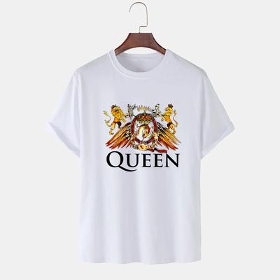 2023 Casual KÖNIGIN Druck Sommer Baumwolle T Shirt Kurzarm O Neck Lose Lovers T Shirt Wome Tops