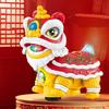 Cute Electric Lion Dance Toy Car Dashboard Ornaments  Shaking Waking Lucky Lion Dance Model with Light Music for Home Decoration