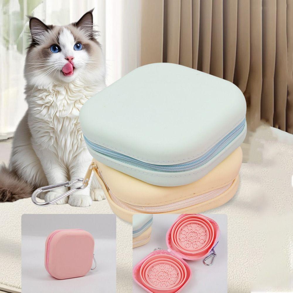 Collapsible Dog Water Food Bowl Integrated Type Cat Double Bowl Pet Outdoor Drinking Bowl  Travel