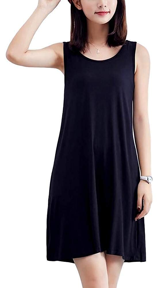 Feminine Tank Top Dress Mini Length Long Length Inner Dress Boat Neck Maternity Inner Cute Above the Knee Long Pretty Girly Dress Shirt Slimming Chic