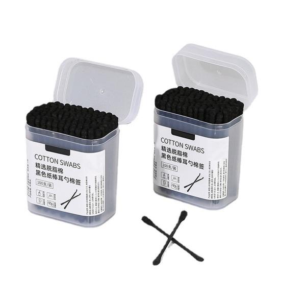 1 Box Wattestäbchen Doppelkopf Benutzerfreundlich Plastik Ohrenreiniger Wattestäbchen Wimpern Wattestäbchen Make-up Werkzeuge Haushaltswaren