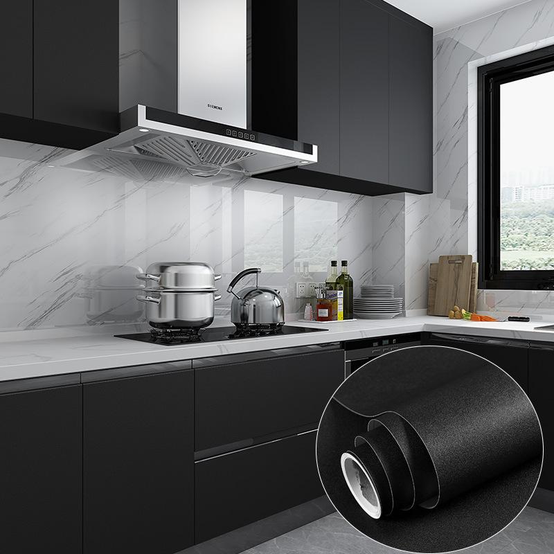 40cm Self-adhesive Renovation Home Cabinet Kitchen Waterproof Wall Stickers PVC Thickened DIY Solid Color Wallpaper