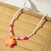Modische Süße Hawaiianische Stil Bunte Weiche Keramik Ei Blume CCB Anhänger Halskette für Damen Personalisierte Strandurlaubsstil Halskette