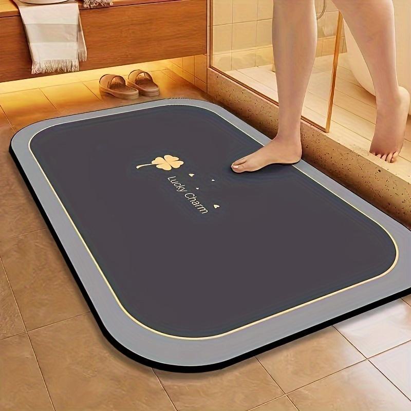 

1pc Diatomite Bath Mat Quick Dry Super Absorbent Non-slip Floor Mat for Bathroom Shower Kitchen Pet Feeding | 24-hour Shipping 400MMx600MM темно-сірий