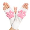 Silicone Fingerless Mittens Cute Cat Claw Pad Sleeve Soft Warm Knitting Gloves  Winter