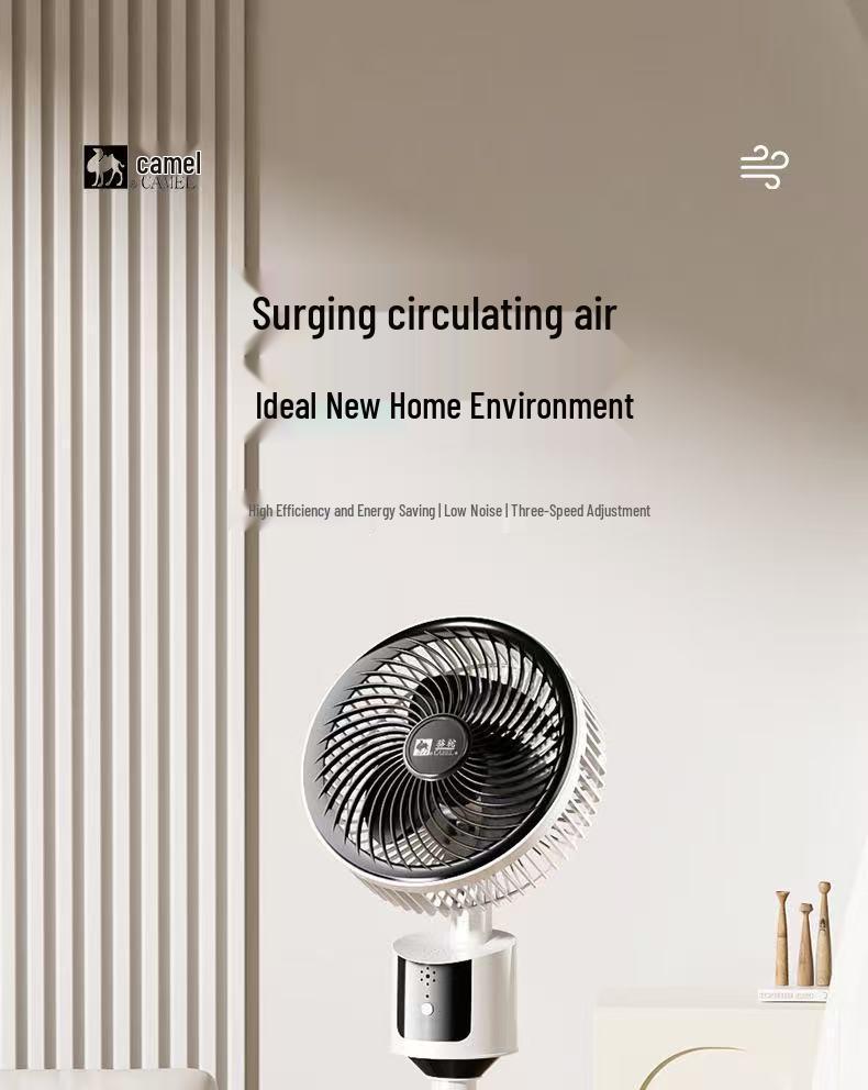 Camel LT USB Air Circulator Fan - Indoor/Outdoor Energy-Saving Floor Fan for Dormitory