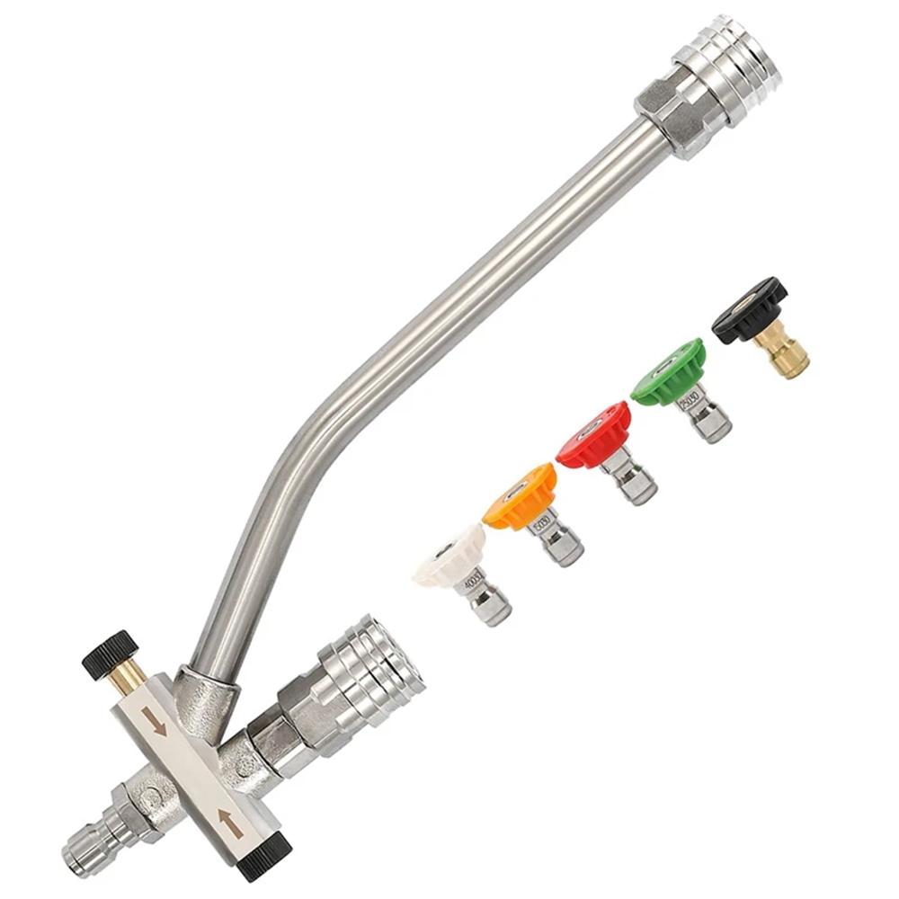 Foam Cannon Dual-Connector Accessory, Pressure Washer Double Tip Attachment with 5 Pressure Washer