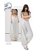 Women's Super Soft White Linen Cropped Wide-Leg Jeans - 2026 Spring/Summer Collection