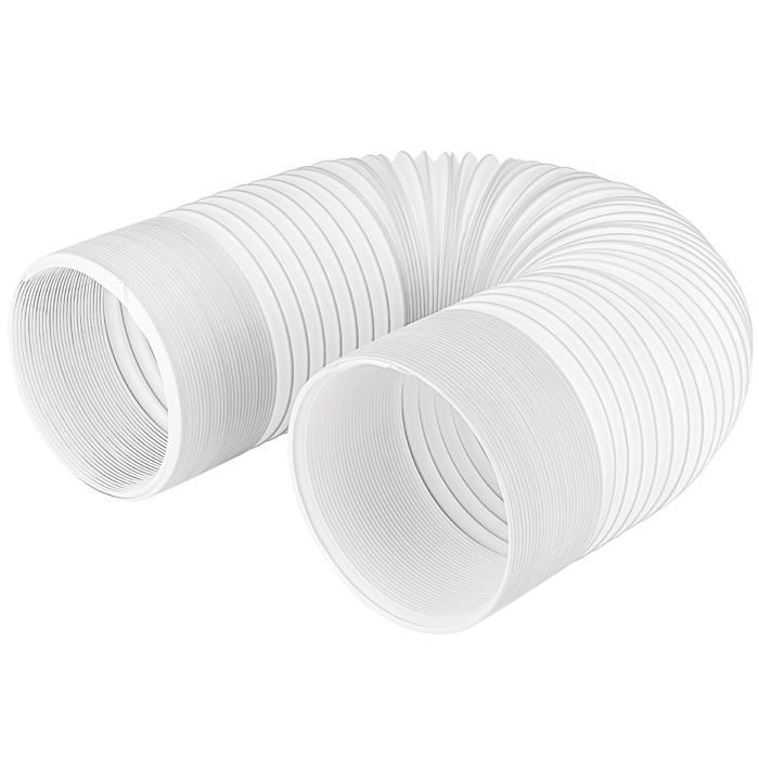 Exhaust Hose for Mobile Air Conditioner 150 Mm Diameter, Extendable 30–150 Cm, Counter-clockwise Thread, White