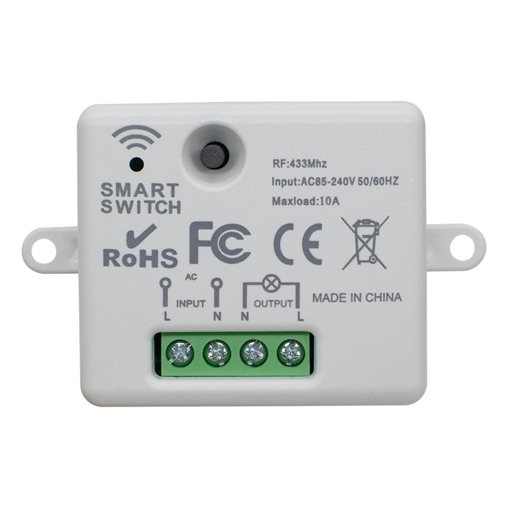 433MHz RF Relay Wireless Remote Control 10A Receiver Light Switch 220V 110V Mini 2 Button Transmitter For LED Lamp RF433 Receiver