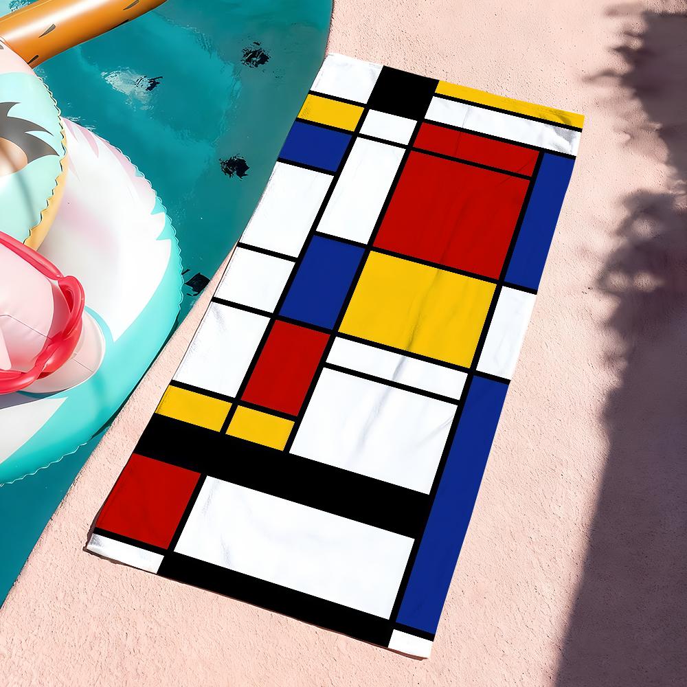 Kunst P-Piet Mondrian Handtuch Sport Schnelltrocknend Reise Campingausrüstung Sanddicht Weich Leicht Großes Strandhandtuch
