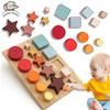 1Set Silicone Building Blocks Cartoon Toys for Children Montessori Geometric Shapes Soft Block Educational Toys Baby Teethers