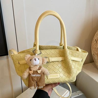 Korean Version of Temperament, High-quality Niche Design, Woven Pattern Vegetable Basket Bag, Women's Commuting Versatile Messenger Bag
