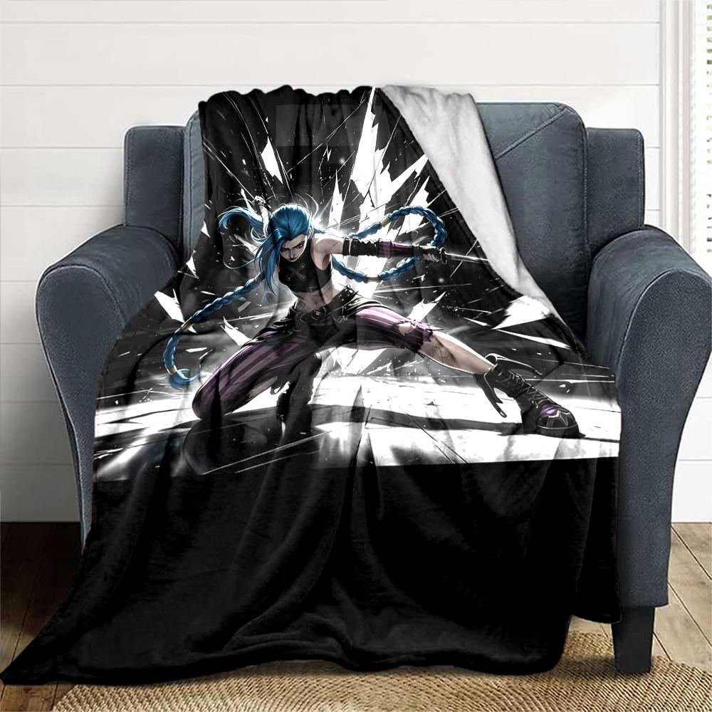 1pc Blanket - League of Legends Jinx Print Design,Lightweight Blanket for Sofa,Bed- Soft &Warm,Gift for All Seasons