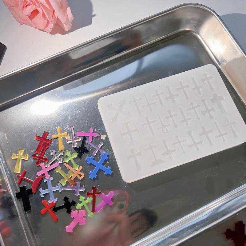 Resin Shaker Fillings Mold,Silicone Crucifix Mold Epoxy Resin Mold Filler Quicksand Casting Filling Mold for Jewelry Ma