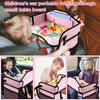 Kids Car Seat Tray Foldable Travel Baby Children's Table Lap Tray Portable Waterproof Multiple Pockets for Dining Drawing