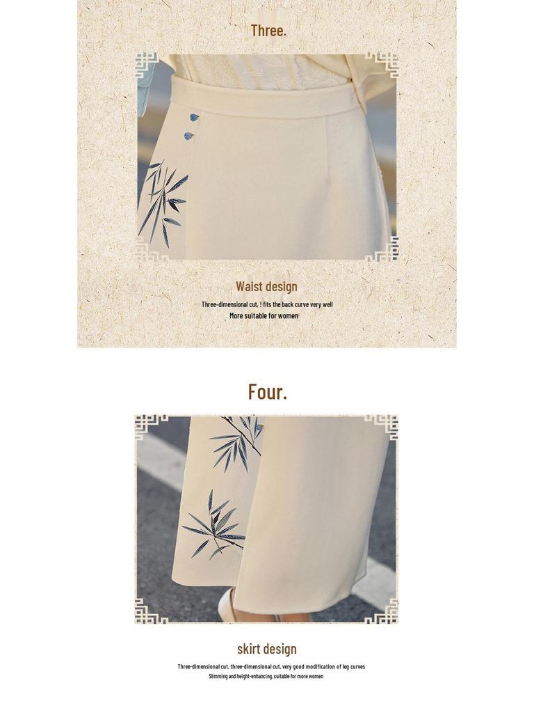 Spring 2025 New Chinese Style Stand Collar Vest & Half Skirt Two-Piece Set Dress (ZM25201)