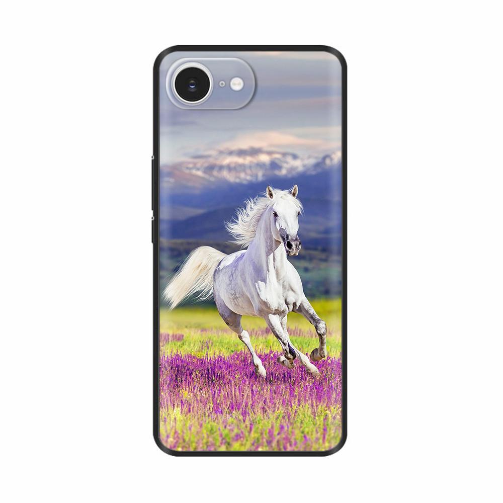 For iPhone 16E Case Fantasy Flower Black Phone Case For iPhone16E / iPhone SE 2025 Soft TPU Shockproof Back Cover Fundas Housing