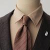 Men's Korean Style Formal Business Ties - Spring/Summer Collection (8CM, Simple Lines, Red/Coffee/Beige Series, Hand-tied)