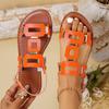 Women Sandals 2025 Summer New Comfortable Dress Shoes for Women Simple Open Toe Beach Flat Sandals Fashion Roman Flats Sandals